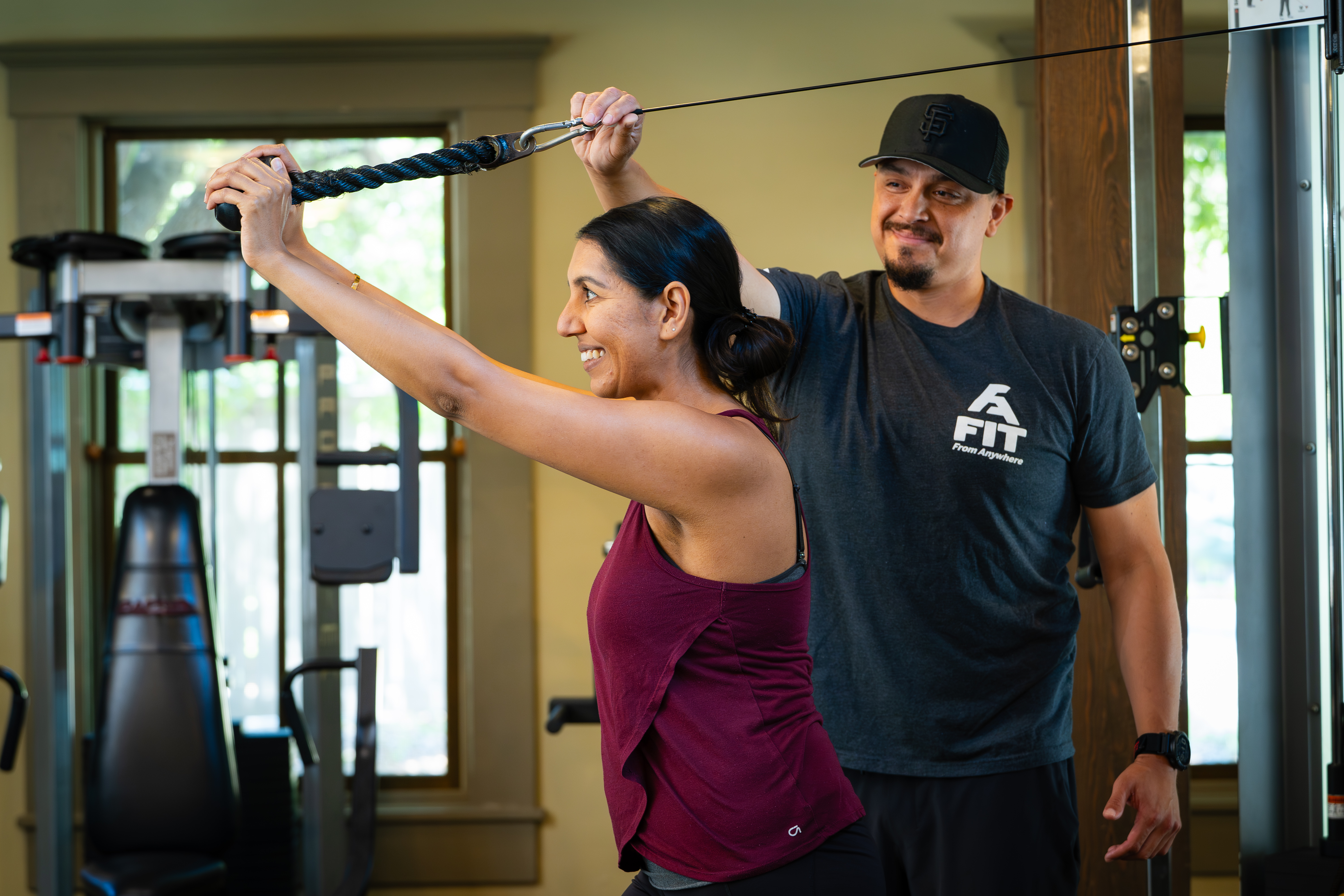 Personal Trainer and Client at Stanford West Gym