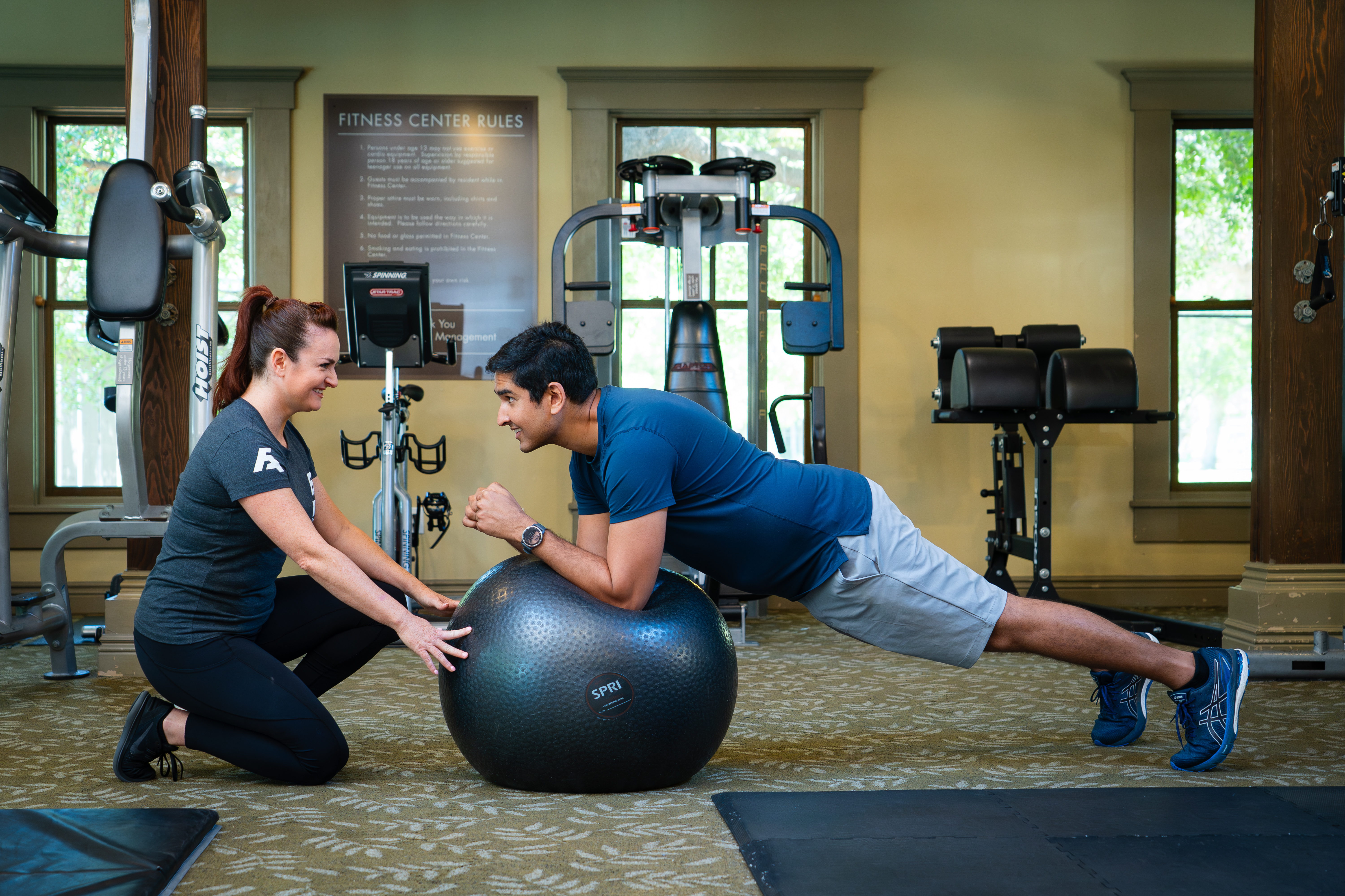 Personal Trainer and Client at Stanford West Gym