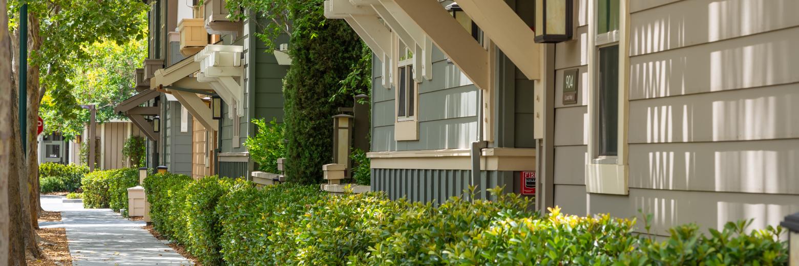Stanford West Apartments Residential Buildings and Sidewalk
